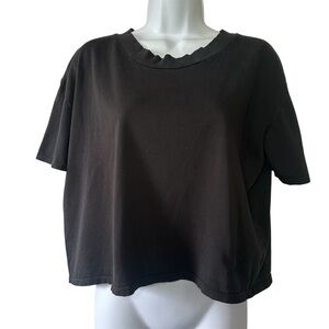 Freedom Company Women’s Crop Boxy Crew Neck Short Sleeve T-Shirt- Size Large